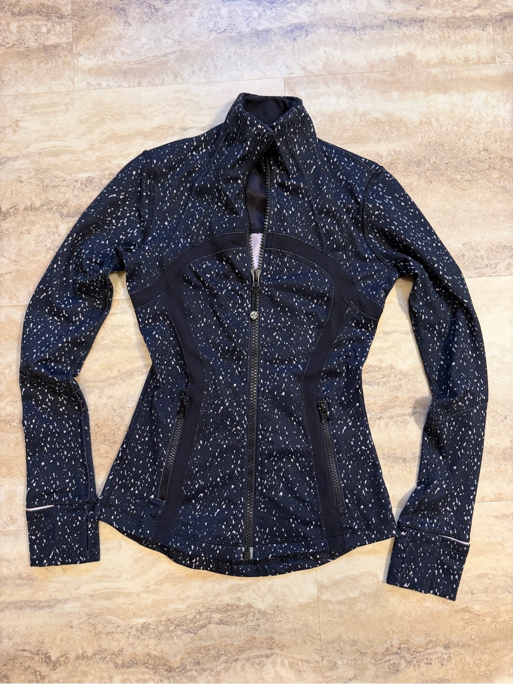 lululemon athletica Black Speckled Full-Zip Athletic Bomber Jacket
